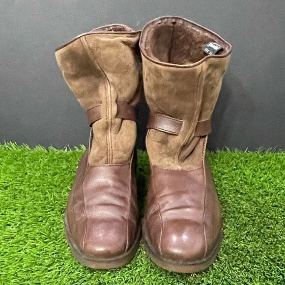 Pino Giardini By Salgo Brown Leather and Suede Shearling Boots. Size 10/US 9. - Picture 3 of 12